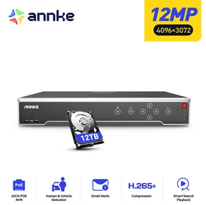 ANNKE 12MP 32CH NVR POE IP Sistema de Seguridad 4 SATA Grabadora de Video CCTV H.265+ - Imagen 1 de 17