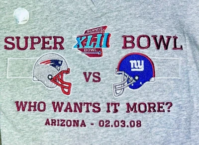 Nueva Sudadera NFL SUPER BOWL XLII Patriots vs. Giants Grande Foto 1 de 2