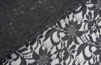 SPITZE Stoff Spitzenstoff Florales Design SCHWARZ EUR 10,98/m - Bild 1 von 2