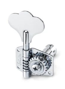 Schaller Germany 2x2 Vintage-Style Bass Tuners for Music Man/Gibson/G&L, CHROME - Picture 1 of 2