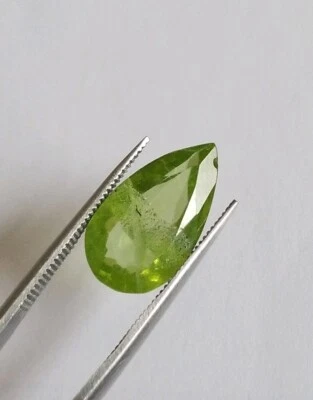  Natural Peridot 4.72 Cts Unheated Untreated Pear Shape Loose Gemstone  - Image 1 of 4