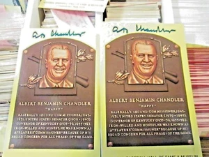 lot of 2 AB Chandler Commissioner Hand Signed Hall Of Fame Post Card coa - Picture 1 of 1