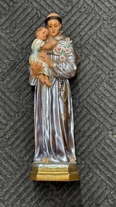 "Antigua estatua católica de San Antonio de Padua Italia 17""" - Imagen 1 de 9
