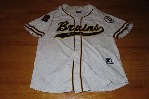 Vintage Starter Label - BOSTON BRUINS Button-Down (LG) Baseball Hockey Jersey Cover