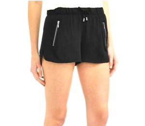 New Look Juniors Zipper Pockets Shorts Black Size Large Drawstring Lounge Comfy