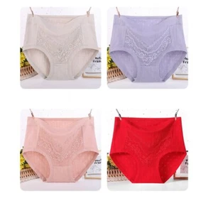 Ladies Underwear High Waist Plus Size Middle Woman Thin Cotton Panties Sexy - Picture 1 of 18