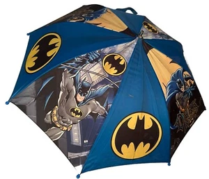 BATMAN UMBRELLA TODDLER SIZE ACTION FIGURE HANDLE PREOWNED SCENES ON PANELS - Picture 1 of 13