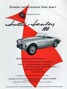 1956 Austin-Healey 100 "Greater Performance" Original Rare Print Ad - Picture 1 of 1