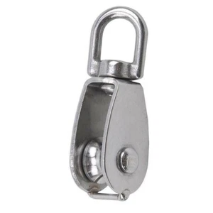 M32 Single Pulley 304 Stainless Steel Sailboat Block Pulley Rope Pulley Block - Picture 1 of 5