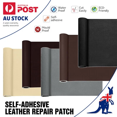 Vinyl Faux Leather Fabric Repair Patch Self-Adhesive Kit for Car Seat Sofa Couch - image 1 of 4