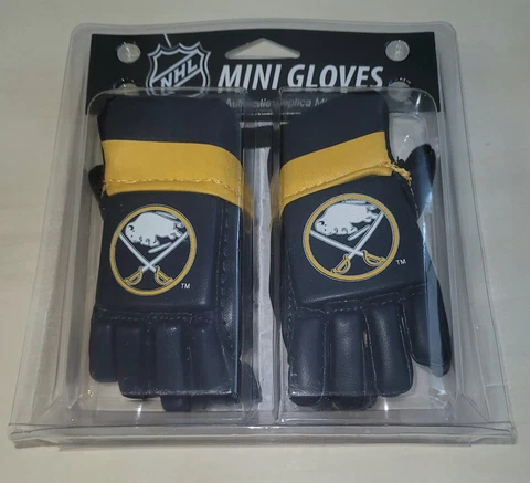 NHL Authentic Replica Buffalo Sabres MINI GLOVES  Rear View Mirror Danglers Cover