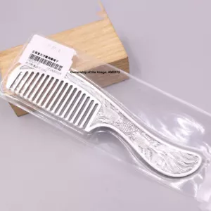 Peine de plata fina 999 de plata pura patrón de pescado sólido cuidado saludable del cabello peine pequeño - Imagen 1 de 5