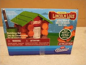 Original Lincoln Logs Mini Home 27 PC Building Set Mini Classics Real Wood Logs - Picture 1 of 15