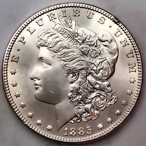 1885-P MORGAN SILVER DOLLAR 90% SILVER $1 US COIN -NICE! FREE SHIPPING SP71 - Picture 1 of 2