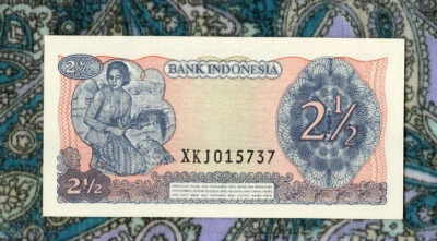 Indonesia 2 1/2 Rupiah 1968 Gem UNC P-103a - Image 1 of 2