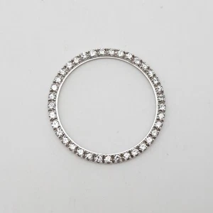 RARE $5000 2ct VS H ROLEX 33mm MIDSIZE 18k White Gold BEZEL - Picture 1 of 4