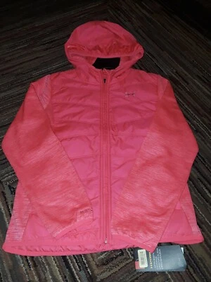  CHAQUETA TREKKER Under Armour STORM GIRLS Vista híbrida con capucha rosa talla grande nueva con etiquetas Foto 1 de 3
