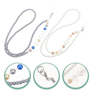 Pearl Phone Lanyards Teacher Lanyards Beads Beaded Phone Lanyard - Zdjęcie 1 z 12