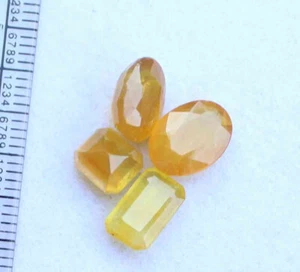11.70 Cts 4 Pieces Natural Sapphire Yellow Mix Faceted Cut 8*10.5 mm Gemstone - Picture 1 of 5