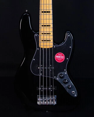 Squier Classic Vibe '70s Jazz Bass V, Maple FB, Black - Image 1 of 4