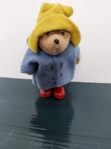 Vtg Mini 5" Paddington Bear Plush Stuffed Animal Red Boots Yellow Hat Blue Coat - Picture 1 of 4