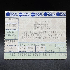 1984 ALVIN LEE KONZERT TICKET STUB, HARPO'S - Bild 1 von 2