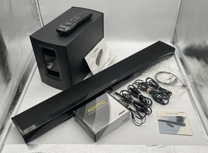 Sistema de matriz de altavoces Bose CineMate 1 SR barra de sonido AdaptiQ subwoofer control remoto PROBADO - Imagen 1 de 24