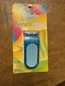 Vtg Gillette Sensor Excel Blue Clear Razor for Women NEW Sealed Rare 2002 - Picture 1 of 2