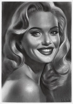 dibujo original A4 124SdA obra de arte carbón retrato femenino moderno Foto 1 de 3