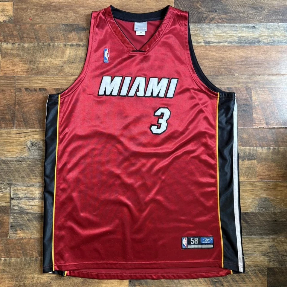 Vintage Reebok NBA Miami Heat Dwayne Wade Official All Stitched Home Jersey  - Image 1 of 4
