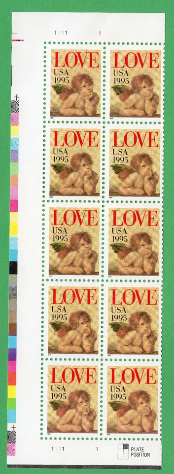 Scott #2948 - Love Cherub - Plate Block Of 10 Stamps - MNH Left - Image 1 of 1