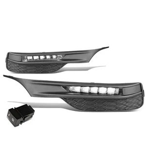 LED DRL Clear Lens Front Bumper Fog Lights Bezel Cover for 16-17 Honda Accord - Picture 1 of 6