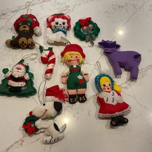 9 Vintage sequins And Felt handmade ornaments  - Picture 1 of 7