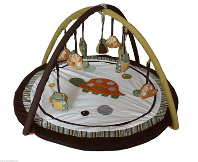 Portable Play Gym Activity Mat with Toys for Newborn Baby Toddlers - Turtle Frog - Image 1 of 3