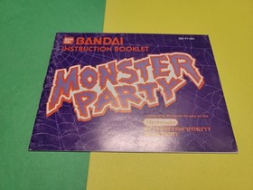 Monster Party Nintendo NES Instruction Manual Booklet ONLY