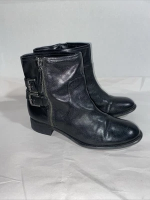 NINE WEST - JUSTTHIS -  Women's Ankle Boots - BLACK Leather - Size 7 1/2 M - Image 1 of 4