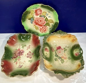 Vintage Floral Roses Collectible Various Serving Plates x 3 - Picture 1 of 17