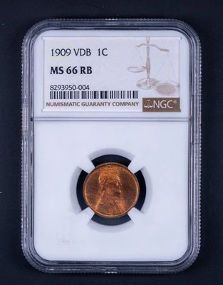 1909 VDB Lincoln Wheat Cent NGC MS66 RB Red/Brown WB004 - Image 1 of 2