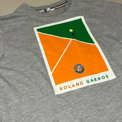 Мужская футболка Roland Garros Weplay Paris серая теннисный корт графический рисунок размер L - Изображение 1 из 4