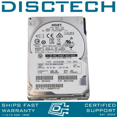 Hitachi Ultrastar C10K1800 HUC101860CSS200 0B28808 0B31814 600GB SAS HDD - Image 1 of 3