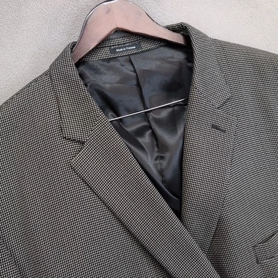 PRONTO UOMO Hombre Blazer 58R Birdseye Hopsack Abrigo Deportivo Beige Negro Foto 1 de 4