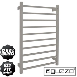 Heated Towel Rail - Square Bars - 600mm Wide - Dual Wired - Stainless Steel - Picture 1 of 9