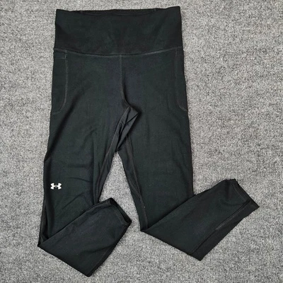 Under Armour Ua Movement Ankle Leggings Women's M Fitted Black Stretch Pants - Image 1 of 4