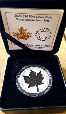 Maple Leaf 2023 - Kanada - 1 oz Super Incuse - Rhodium reverse proof - Bild 1 von 4