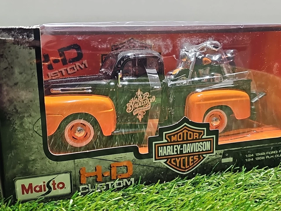 Maisto Harley Davidson '48 福特皮卡 带 '58 FLH DUO Glide 1:24 比例压铸 — 第 1/4 张图片