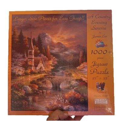 Rompecabezas Sunsout A Country Evening Service de James Lee 1000 piezas NUEVO SELLADO Foto 1 de 3