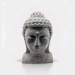 Meditierende Buddha Büste Zen Statue großer Kunststein innen/außen Garten Wohndeko - Bild 1 von 9