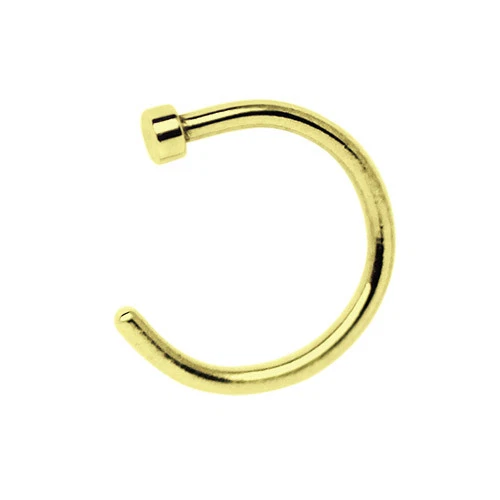 Piercing Naso Gioiello Naso Cerchio Ferro di Cavallo 1,0mm Dorato Con Stopper - Immagine 1 di 1