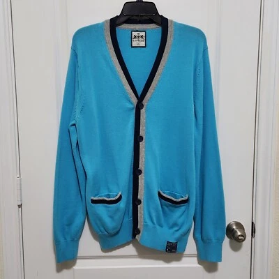 Cárdigan Express Para Hombres L Abotonado Cuello en V Suéter Bolsillos Preppy Academia Abuelo Foto 1 de 4