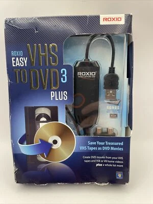 NEW Open Box Roxio Easy VHS to DVD 3 Plus Converter , Transfer Old Videos - Image 1 of 3